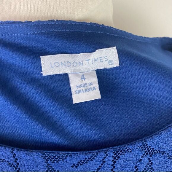 LONDON TIMES dress | lace | blue | size 4 - Picture 9 of 9